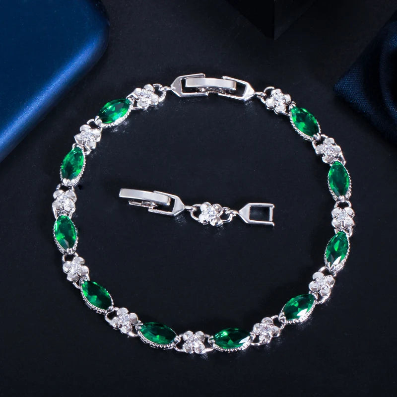 Crystal Clover Link Bracelet