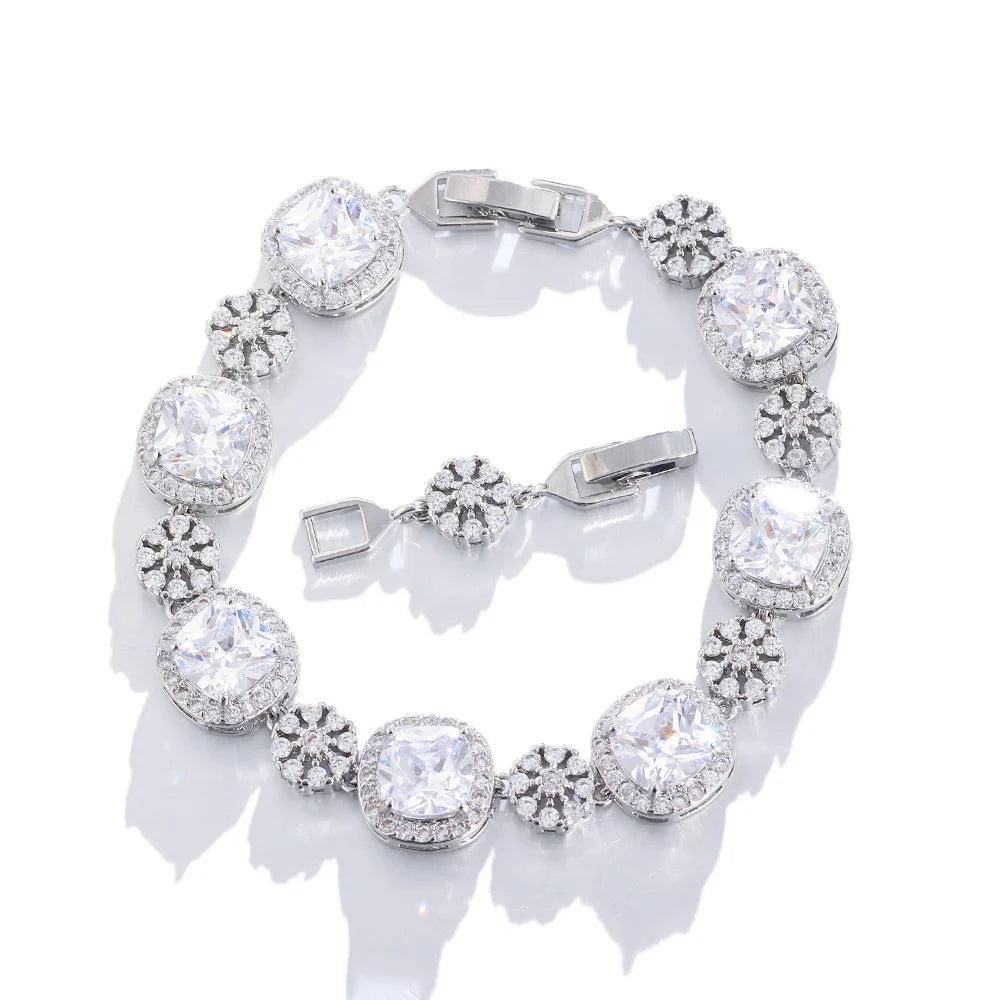 Square Cubic Zirconia Bracelet