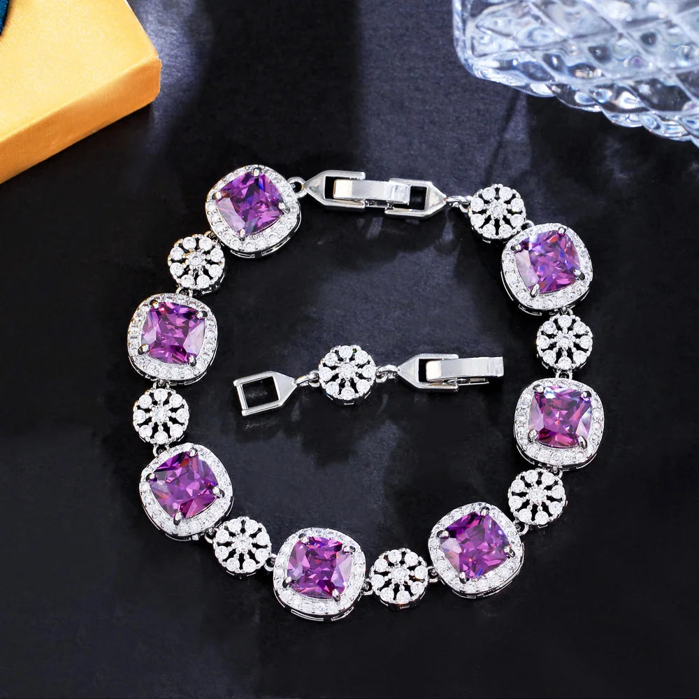 Square Cubic Zirconia Bracelet