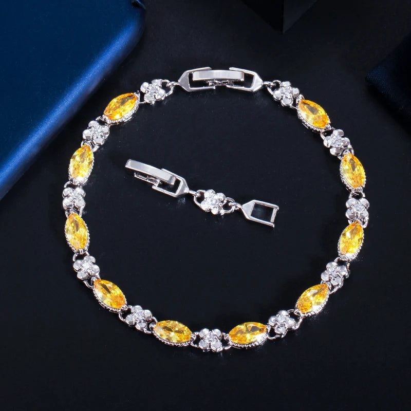 Crystal Clover Link Bracelet