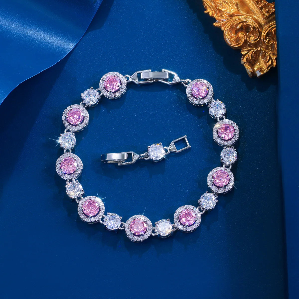 Rhodium Round Bracelet