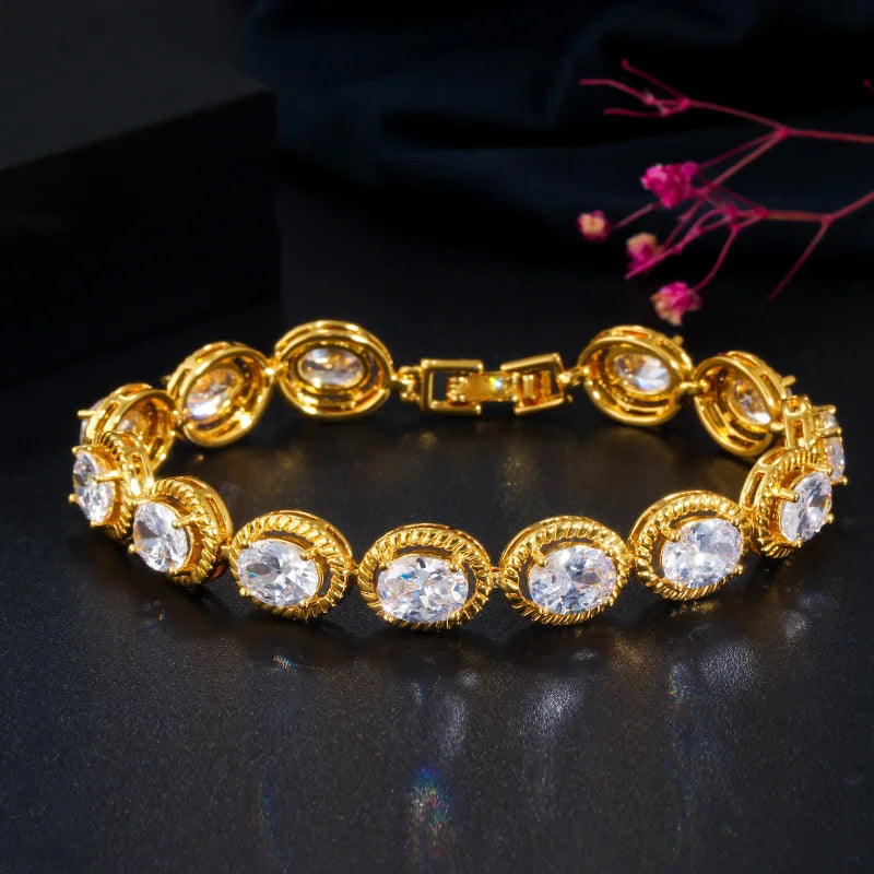 Stined Oval Bracelet