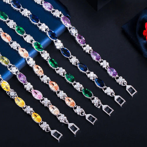Crystal Clover Link Bracelet