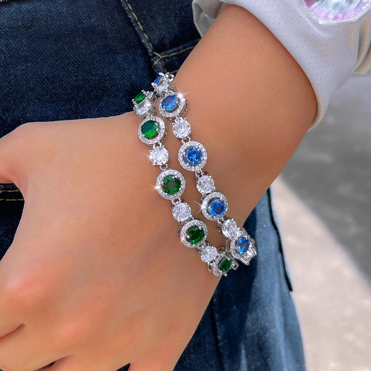 Rhodium Round Bracelet