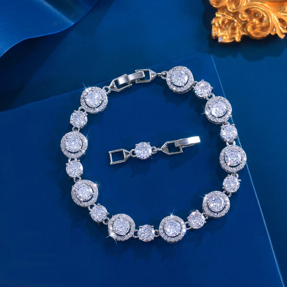 Rhodium Round Bracelet