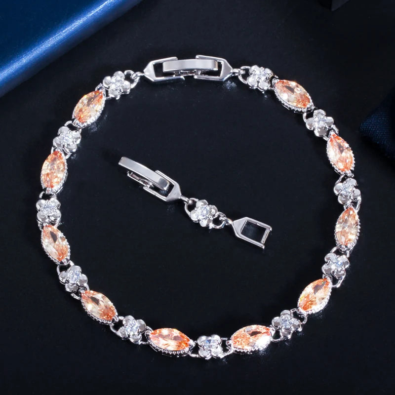Crystal Clover Link Bracelet
