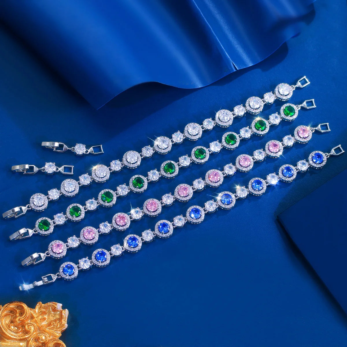 Rhodium Round Bracelet