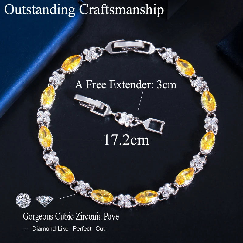 Crystal Clover Link Bracelet