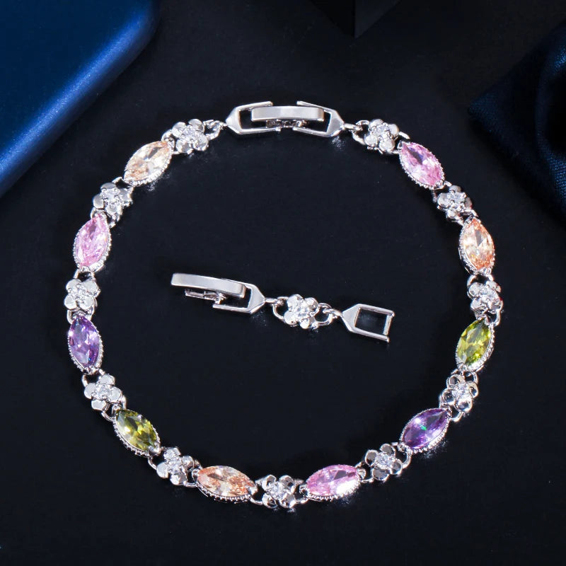 Crystal Clover Link Bracelet