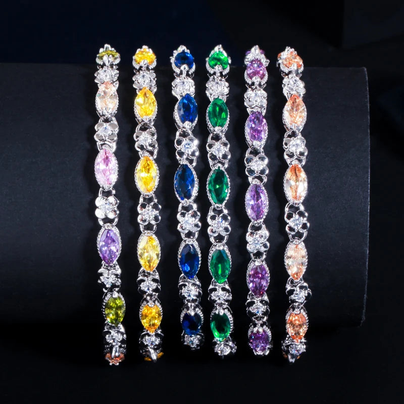 Crystal Clover Link Bracelet