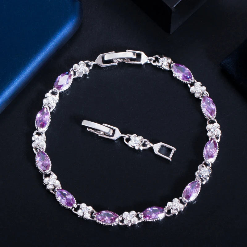 Crystal Clover Link Bracelet