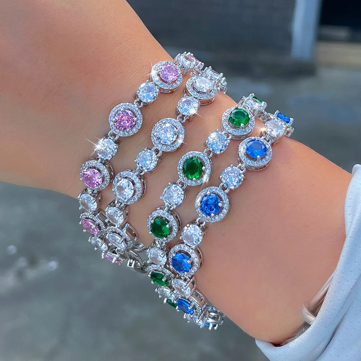 Rhodium Round Bracelet