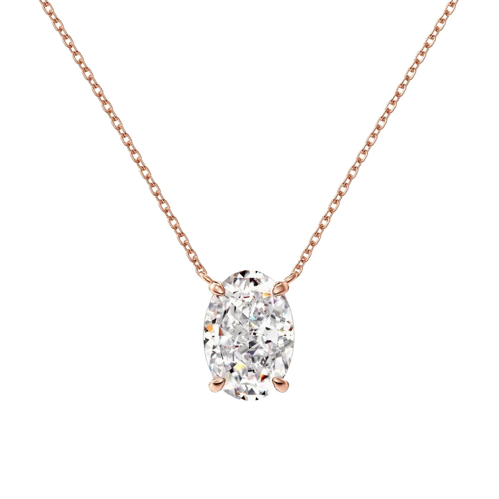Oval Cut Moissanite Necklace