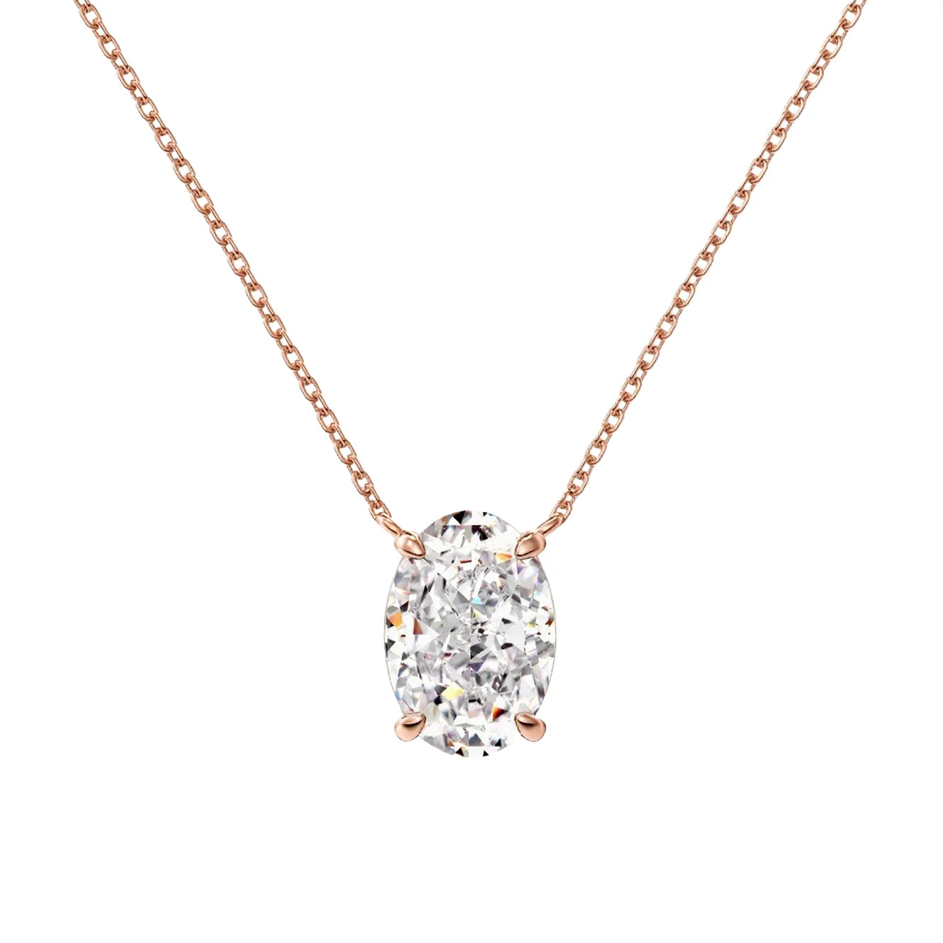 Oval Cut Moissanite Necklace