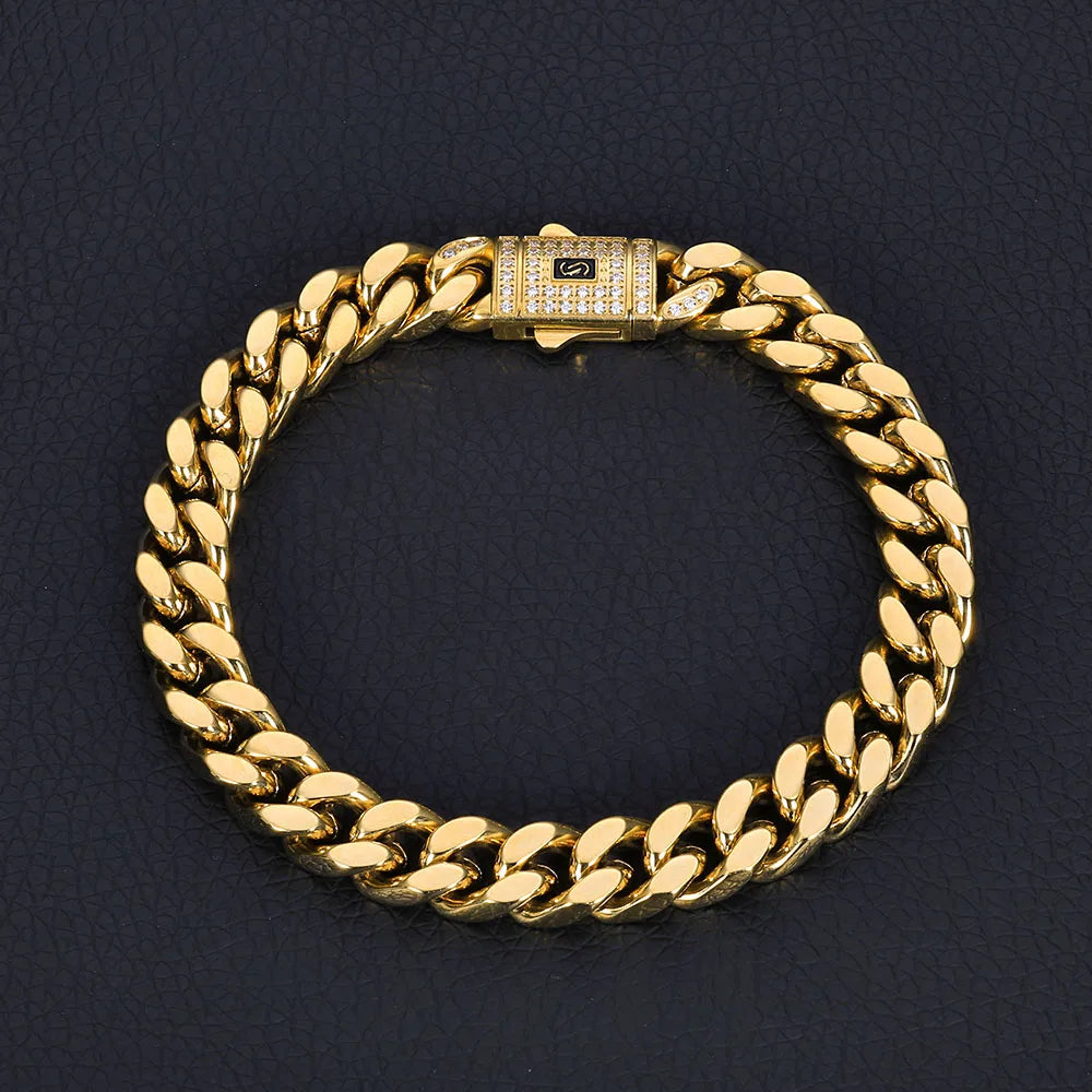 Monaco Cuban 14K Plated Bracelet