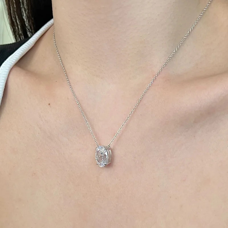 Oval Cut Moissanite Necklace