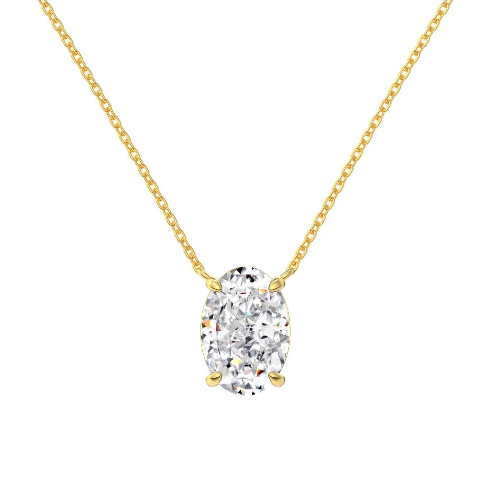 Oval Cut Moissanite Necklace