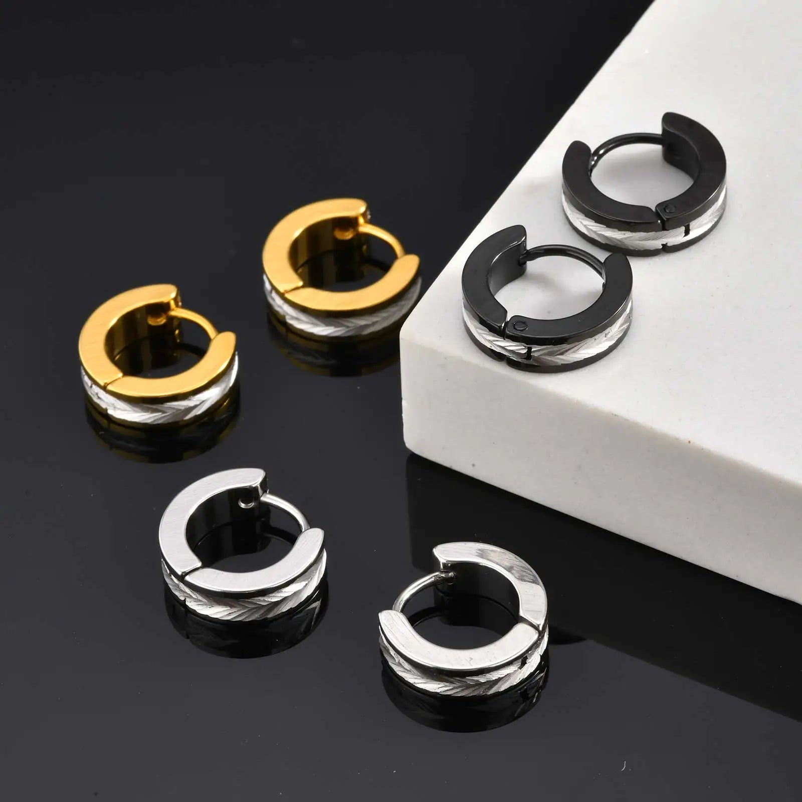 Brushed Two Tone Earrings