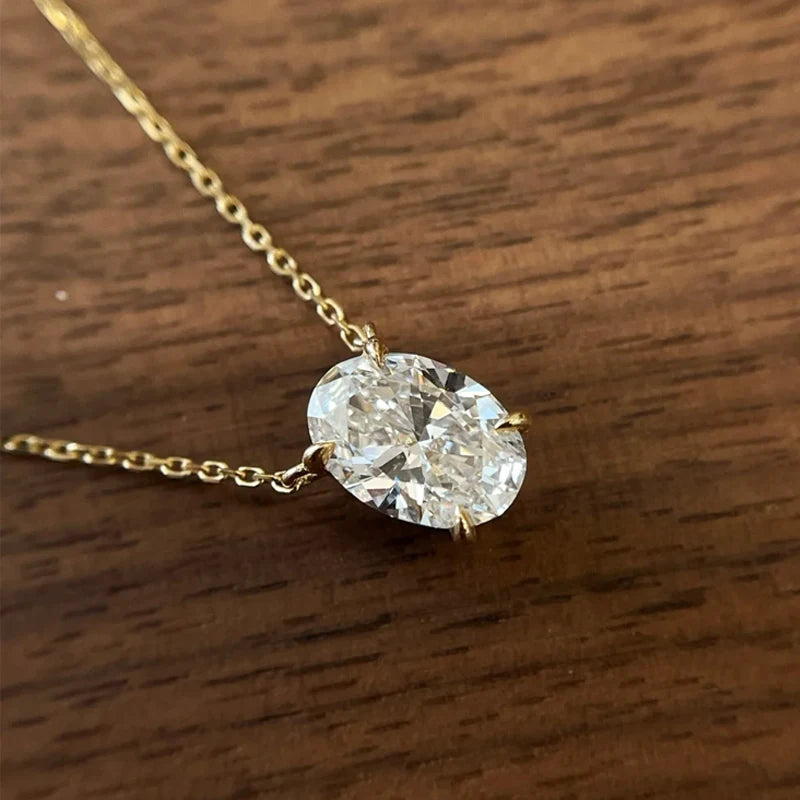Oval Cut Moissanite Necklace