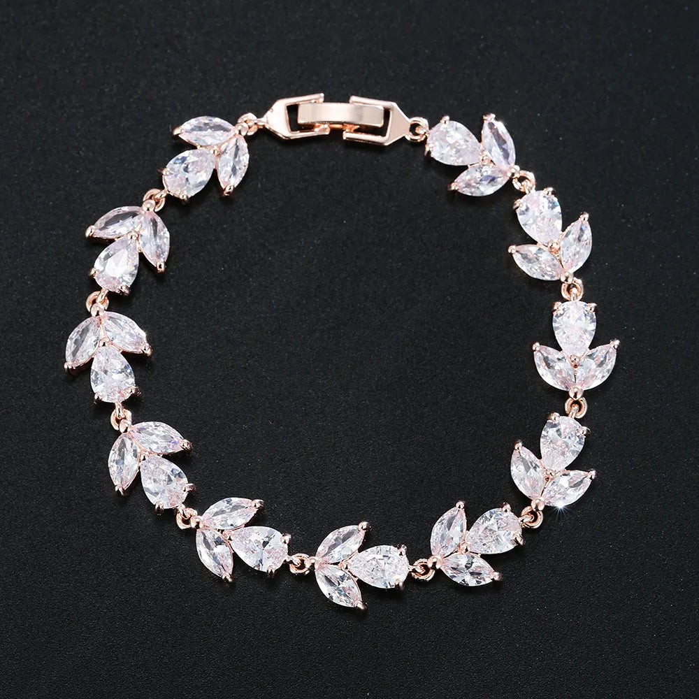 White Leaf Bangles Bracelet