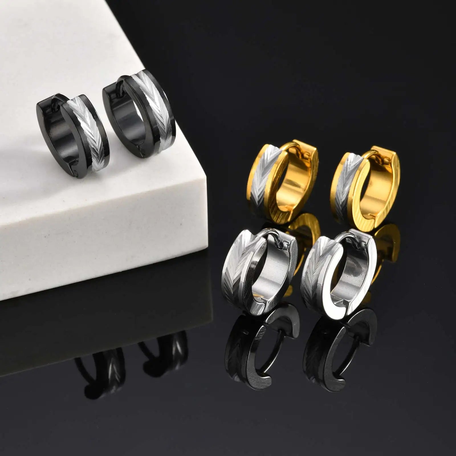 Brushed Two Tone Earrings