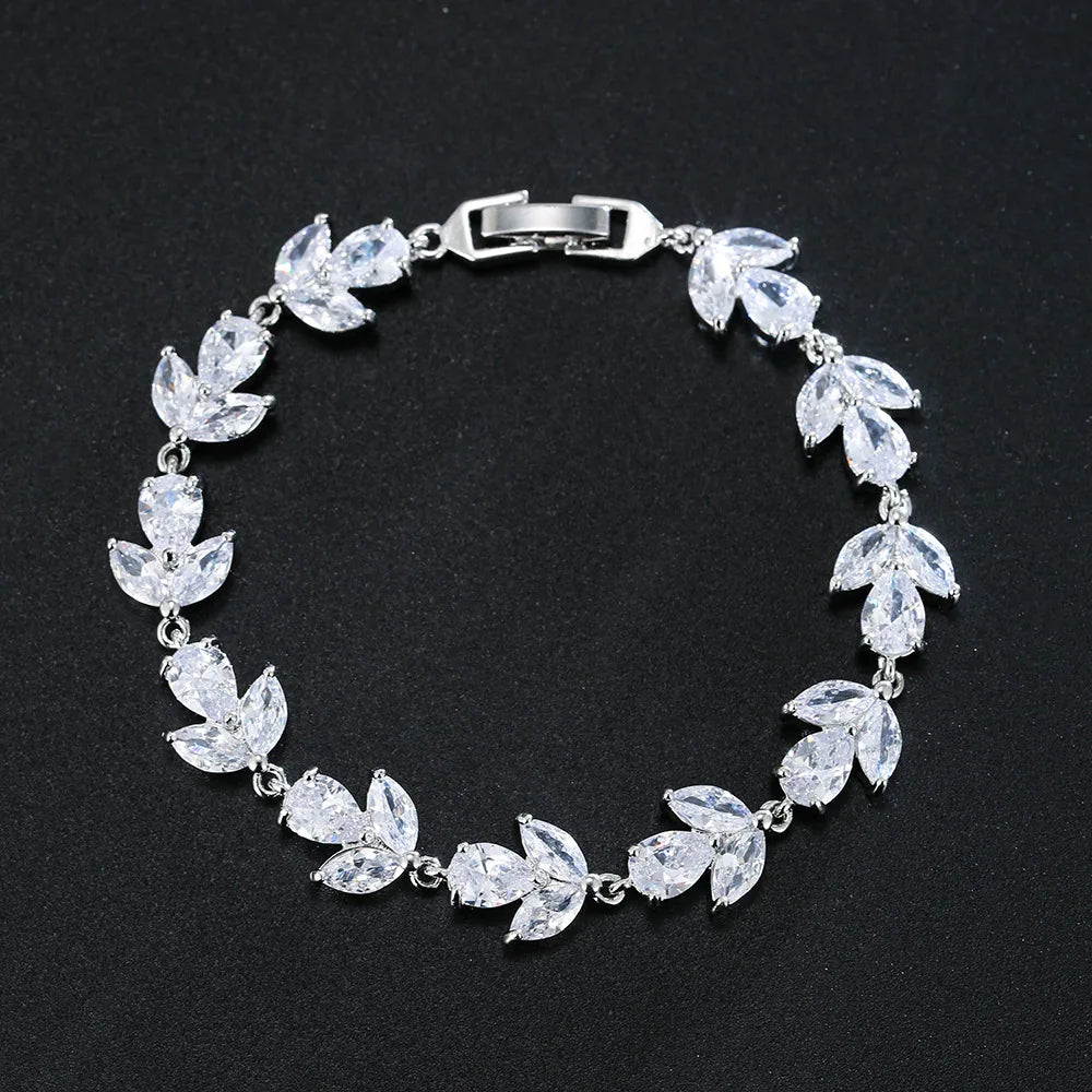 White Leaf Bangles Bracelet