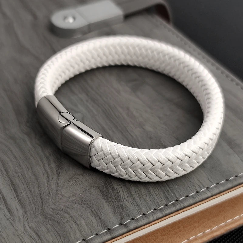 Ghost Weave Leather Band