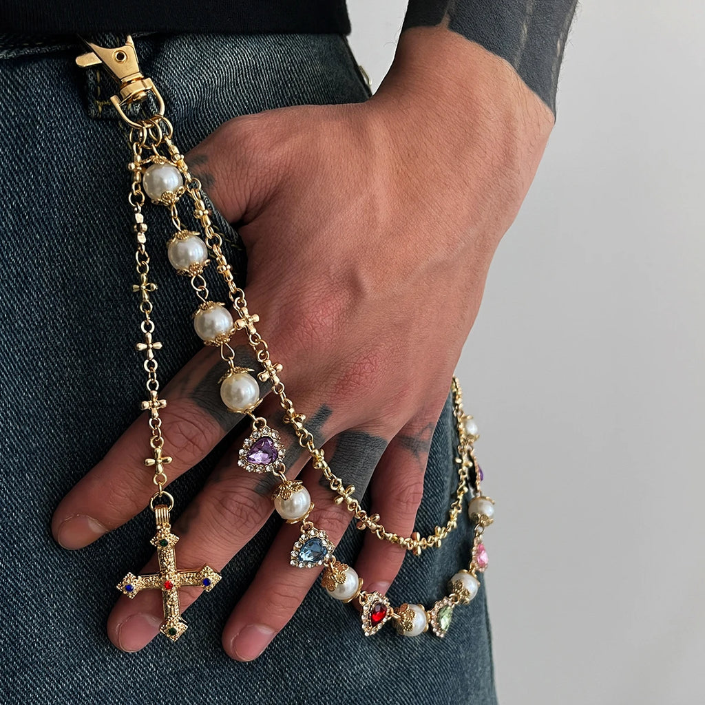 Salircon Cross Pearl Beltchain