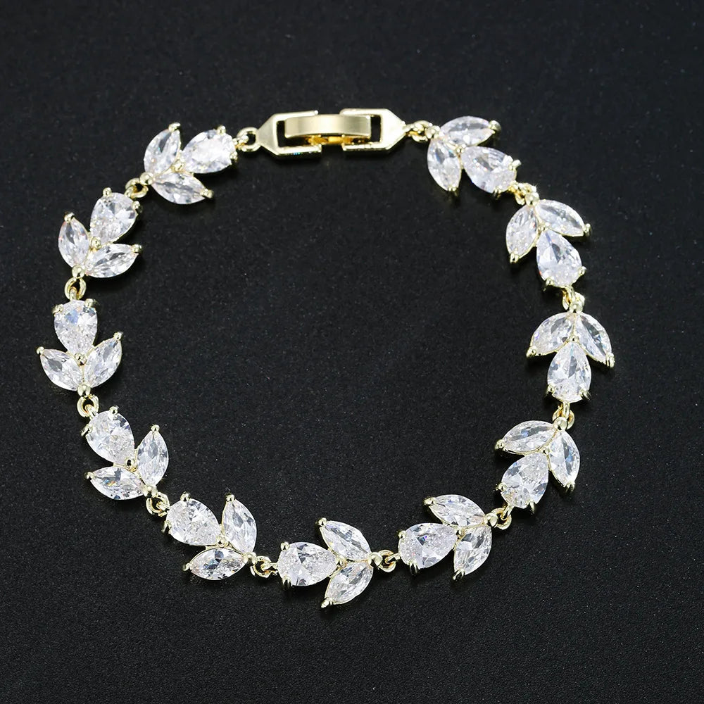 White Leaf Bangles Bracelet