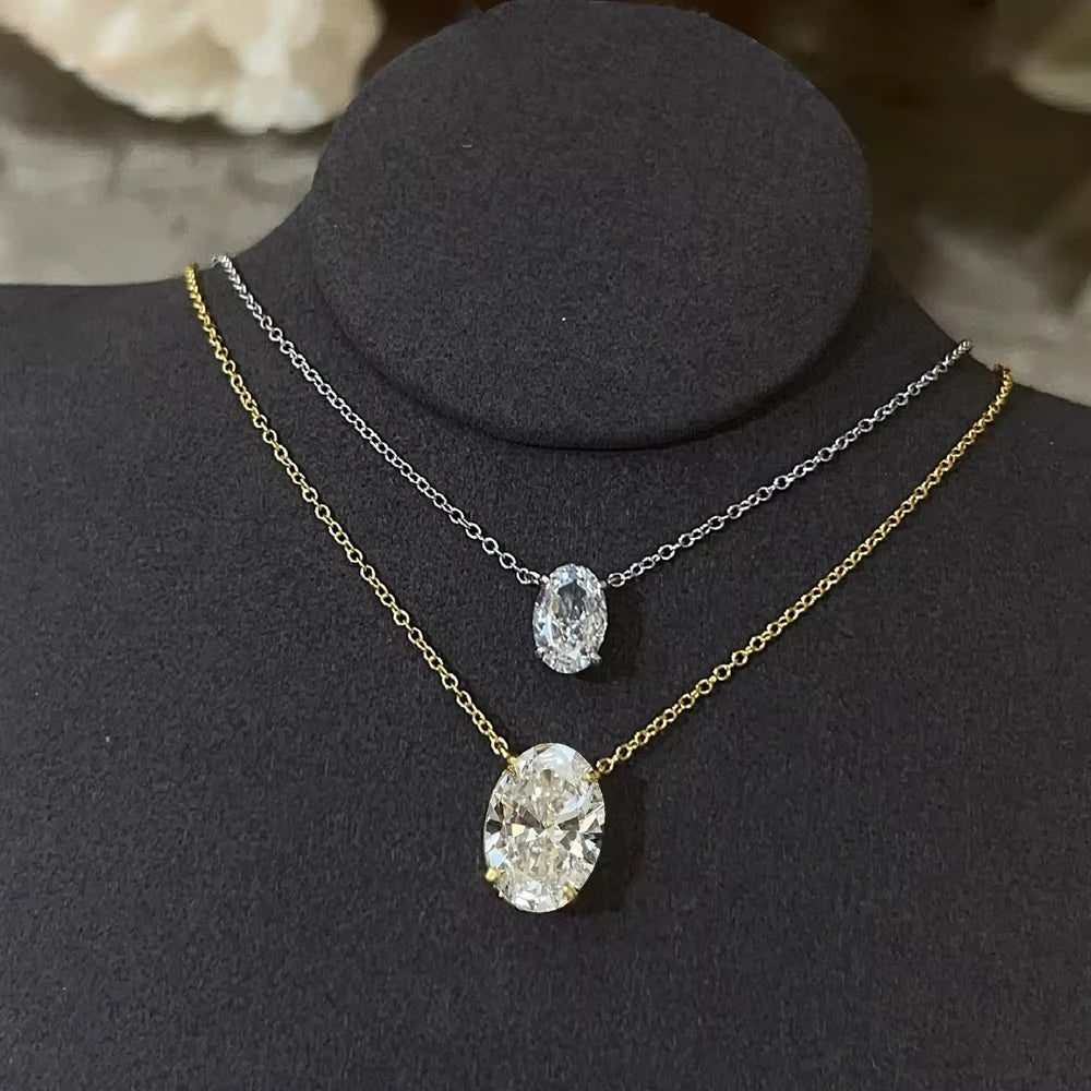 Oval Cut Moissanite Necklace