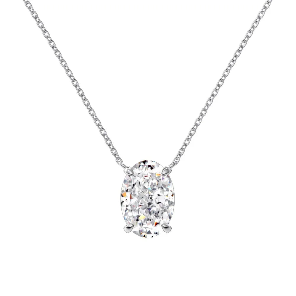 Oval Cut Moissanite Necklace