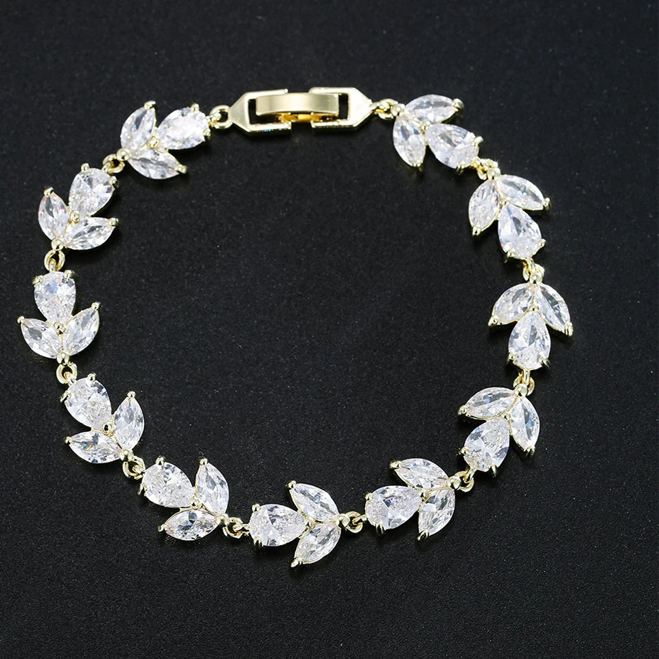 White Leaf Bangles Bracelet
