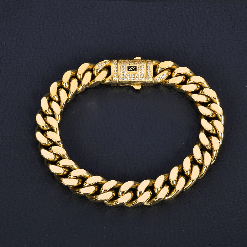 Monaco Cuban 14K Plated Bracelet