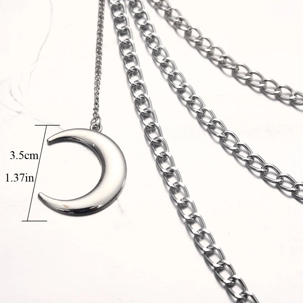 Moon Pendant Belt Chain