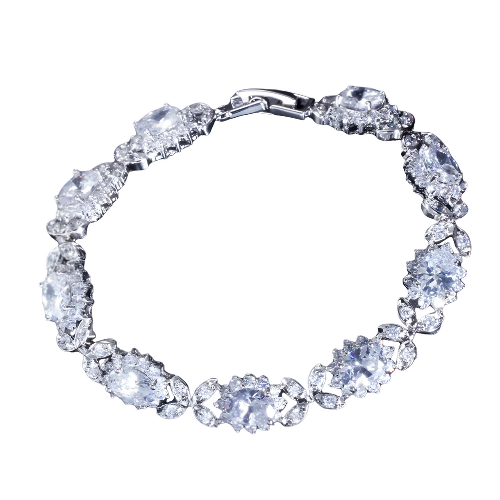 Crystal Flower Charm Bracelet